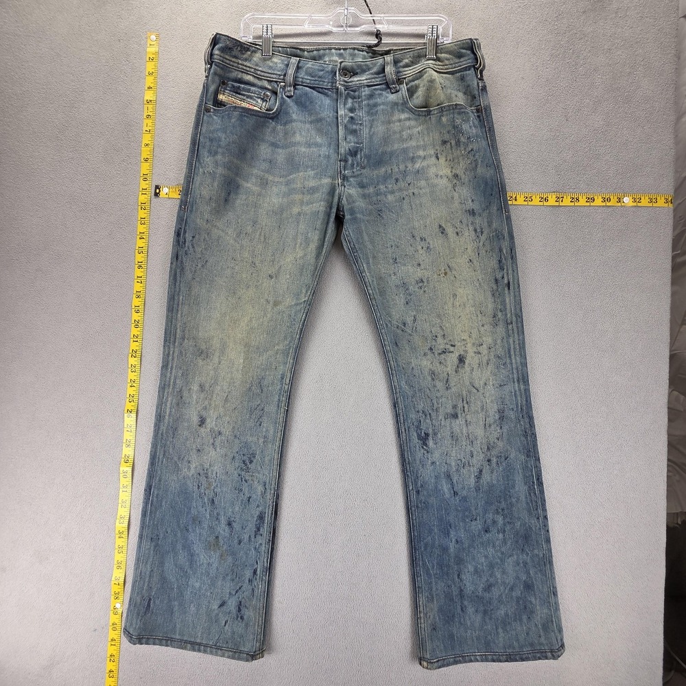 Diesel Jeans Mens 33x32 Blue Zatiny Bootcut Made in Italy Altered‎ Hem 0072L